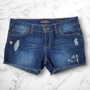Lucky Brand Women's Denim Shorts Dark Wash Riley Daisy Duke Distressed